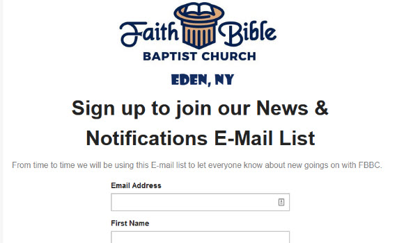News & Notifications E-Mail List – Faith Bible Baptist Church